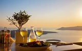 Sonnenuntergang bei Speisung in Griechenland