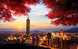 Blick auf Taipeh mit 101 Tower