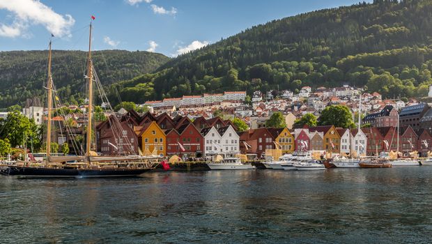 Blick auf Bergen