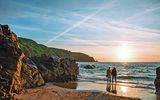 Jersey Sonnenuntergang über dem Meer