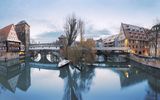 Winterpanorama vom Henkersteg in Nürnberg