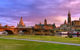 Dresden, Skyline mit Frauenkirche, Dresdner Zwinger und Dreifaltigkeitskirche