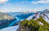 Achensee im Winter vom Berg aus