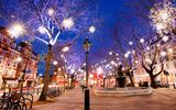 Weihnachtsbeleuchtung auf dem Sloane Square in Chelsea, London