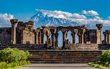 Ruinen Zvartnos Tempel in Yerevan mit Berg Ararat