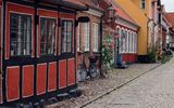 Traditionelle Häuser auf der Insel Aero