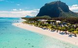 beach with mountain in Mauritius