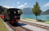 Achensee in Tirol mit Achenseebahn und Pertisau