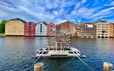 Häuser an Nidelva in Trondheim