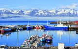 Der malerische Hafen von Akureyri - Island