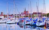 Stralsund Hafen mit St. Nikolai-Kirch