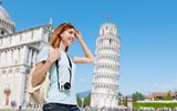 Touristin in Pisa