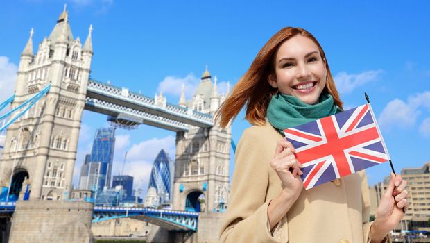 Glückliche Touristin