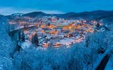 Loket nad Ohri mit Loket Burg in Karlsbad (Karlovy Vary) Region