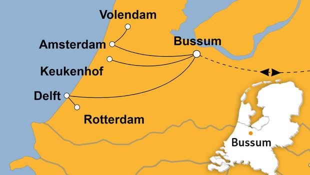 Tulpenbunt und Delfter Blau in Holland