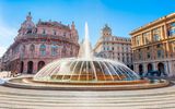Brunnen auf der Piazza de Ferrari