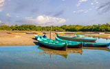 Fischerboote in Mangroven La Boquilla, Cartagena, Kolumbien