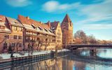 Nürnberg Fluss Pegnitz im Winter