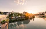 Villach Stadt Sonnenuntergang