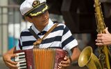 Musiker am Hafen