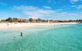 Sandkörner am Strand von Santa Maria, Sal