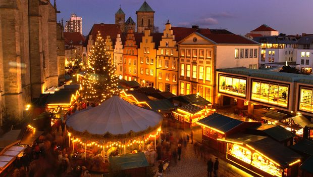 Osnabrück, Historischer Weihnachtsmarkt, abends